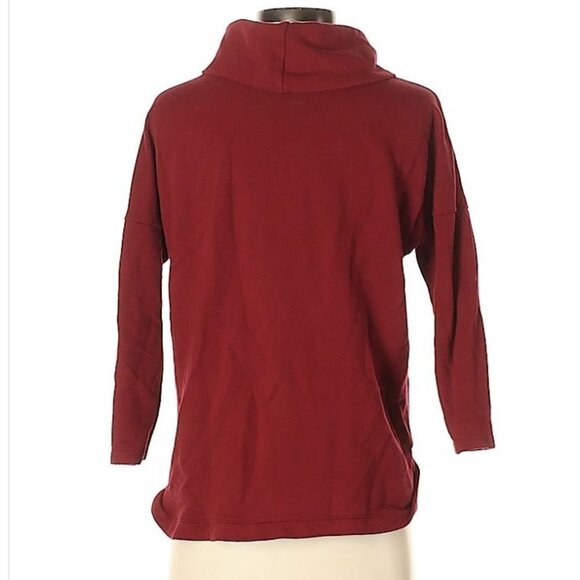 Lucky Brand Cowl Neck Red 3/4 Sleeve Sweater Small - Picture 2 of 6